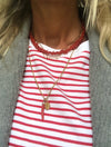 "Necklace recycled glass (coral red)"