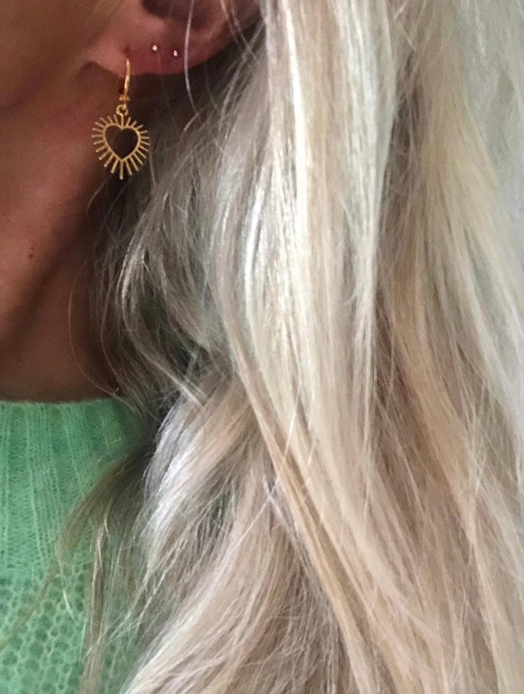 "Earrings Shining Heart"