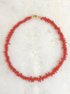 "Necklace recycled glass (coral red)"