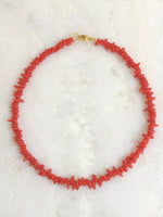 "Necklace recycled glass (coral red)"