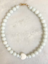 "Necklace white ceramic heart"