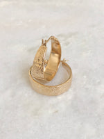 "Earrings Hammered Round"