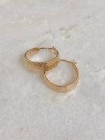 "Earrings Hammered Round"