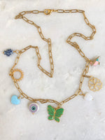"Necklace Charming Charms (Green Butterfly)"