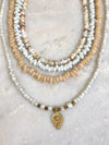 "Necklace Recycled Glass (sand colour)"