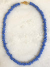 "Necklace Recycled Glass (middle blue)"
