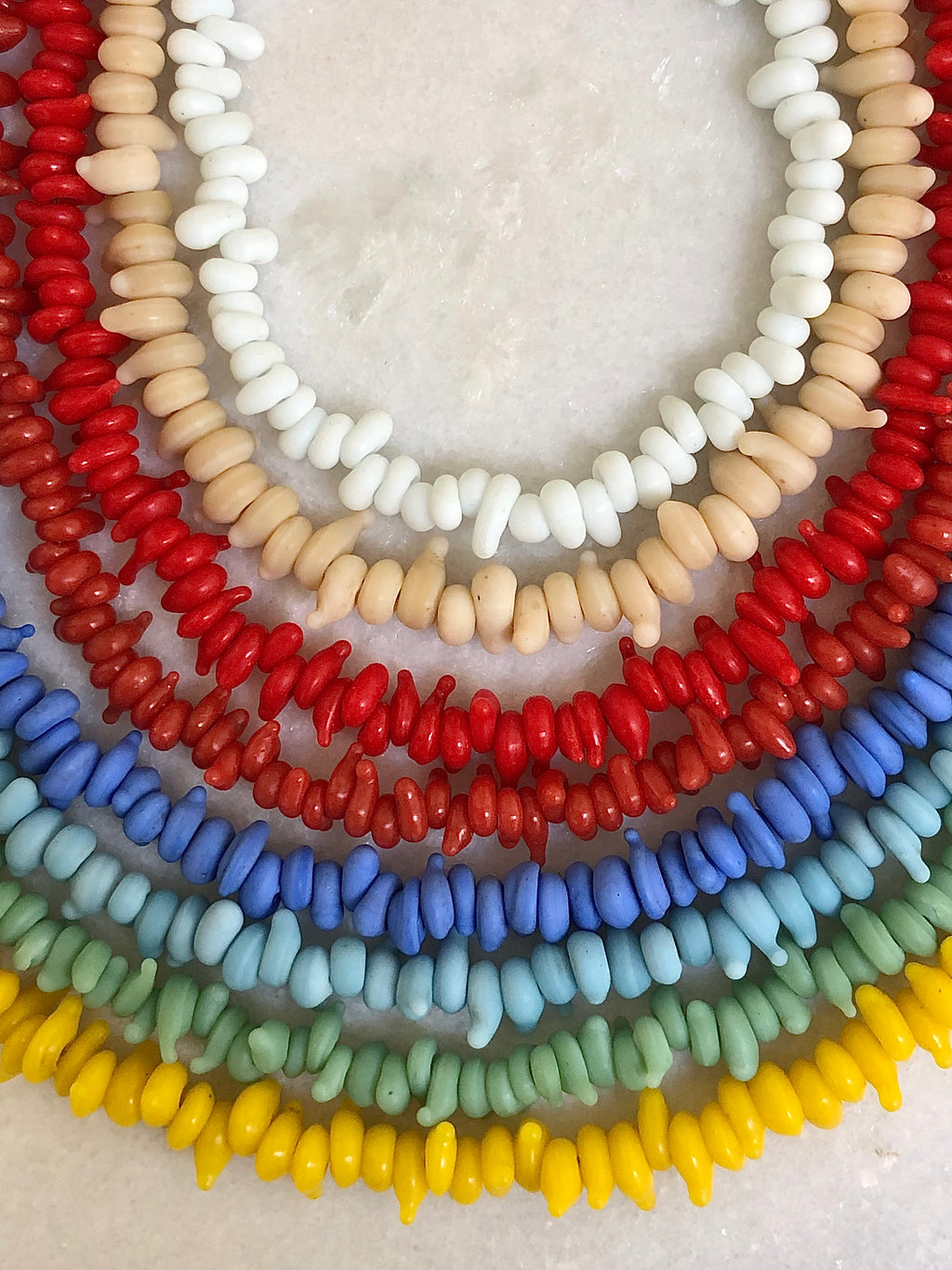 "Necklace Recycled Glass (middle blue)"