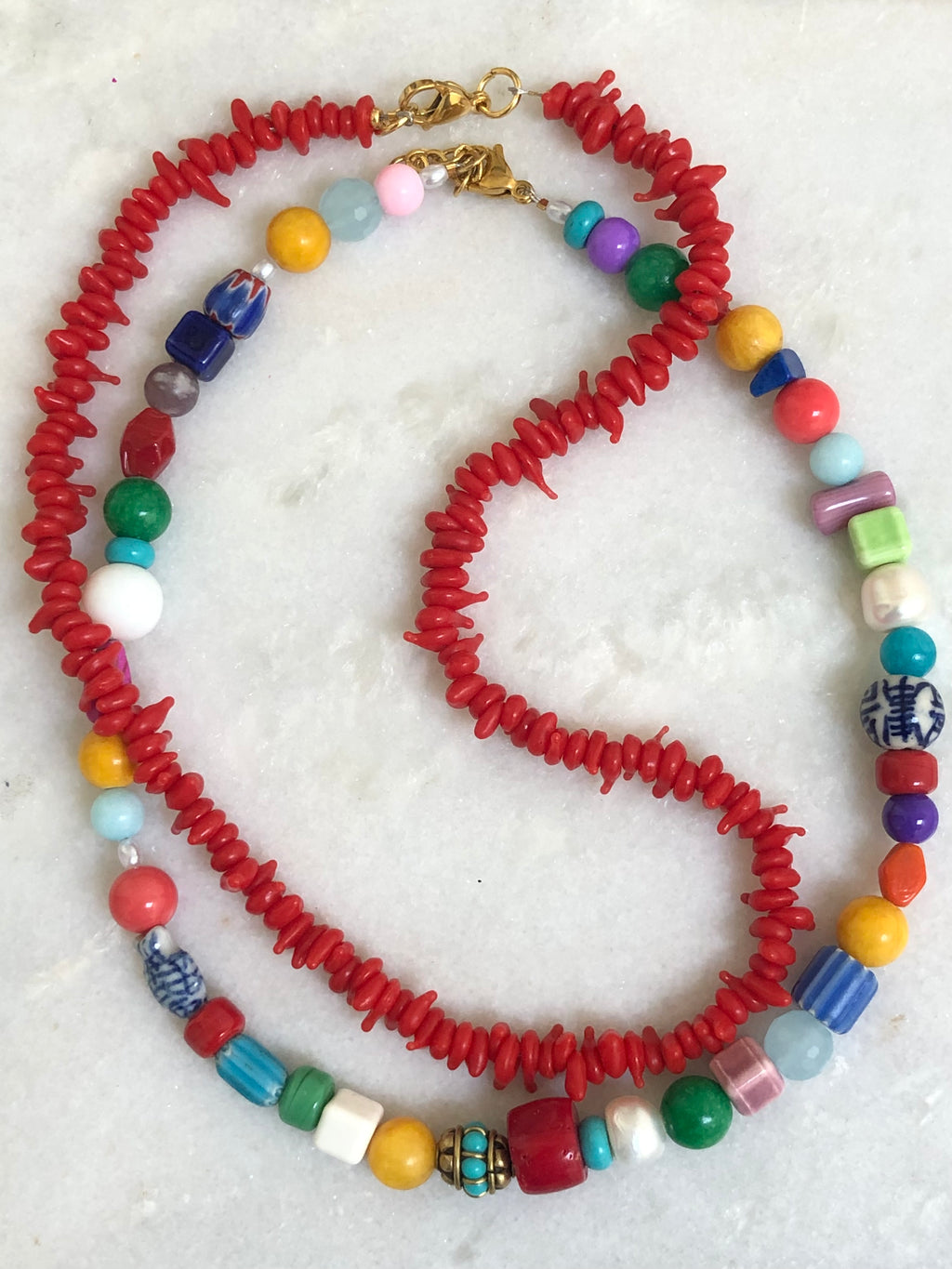 "Necklace"Fantasy" (Bohemien turquoise ball)