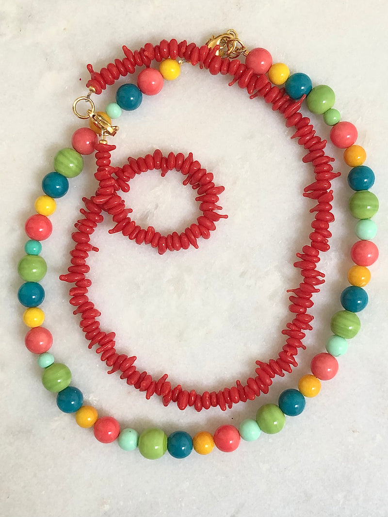 "Necklace Candy Green/Pink/Yellow/Teal"
