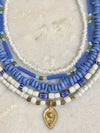 "Necklace Recycled Glass (middle blue)"