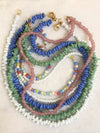 "Necklace Recycled Glass (middle blue)"
