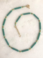 "Necklace Green Bars"