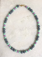 "Necklace Grey, Mint, Lilac"