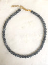 "Necklace Grey Glass"