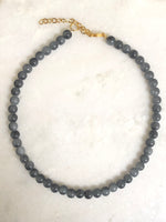 "Necklace Grey Glass"