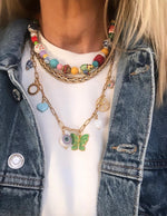 "Necklace Charming Charms (Green Butterfly)"