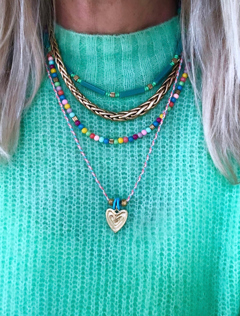 "Necklace Green Bars"