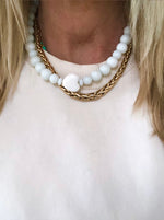 "Necklace white ceramic heart"