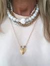"Necklace white ceramic heart"