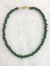"Necklace Recycled Glass Dark Green"
