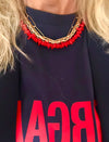 "Necklace Recycled Glass (Bright Red)