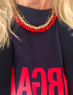 "Necklace Recycled Glass (Bright Red)