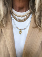 "Necklace Recycled Glass (sand colour)"