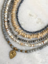 "Necklace Recycled Glass (sand colour)"
