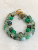 "Bracelet Green Stones"