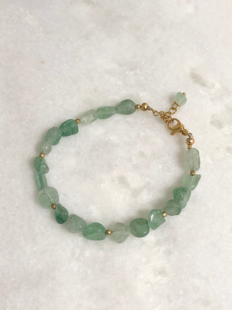 "Bracelet Green Stones"