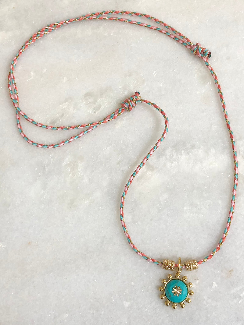 "Necklace Twisted Rope Amulet"