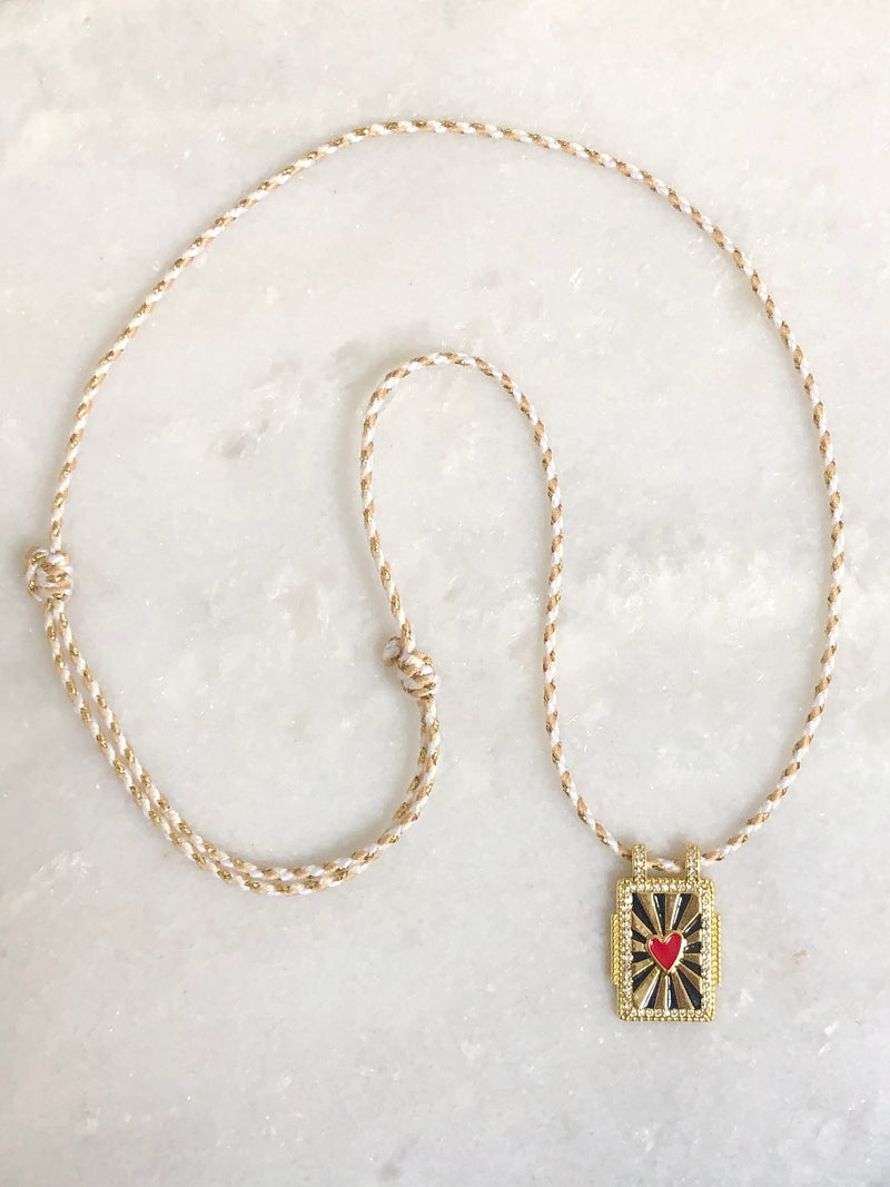 "Necklace Twisted Rope Amulet"