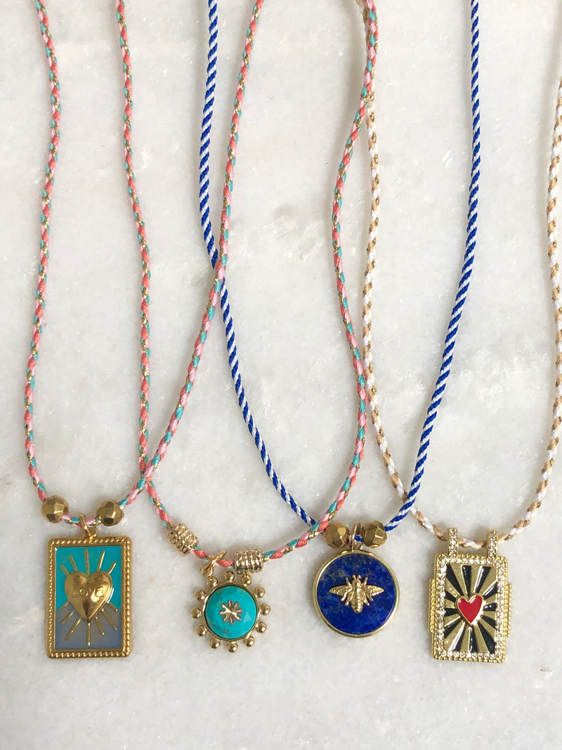 "Necklace Twisted Rope Amulet"