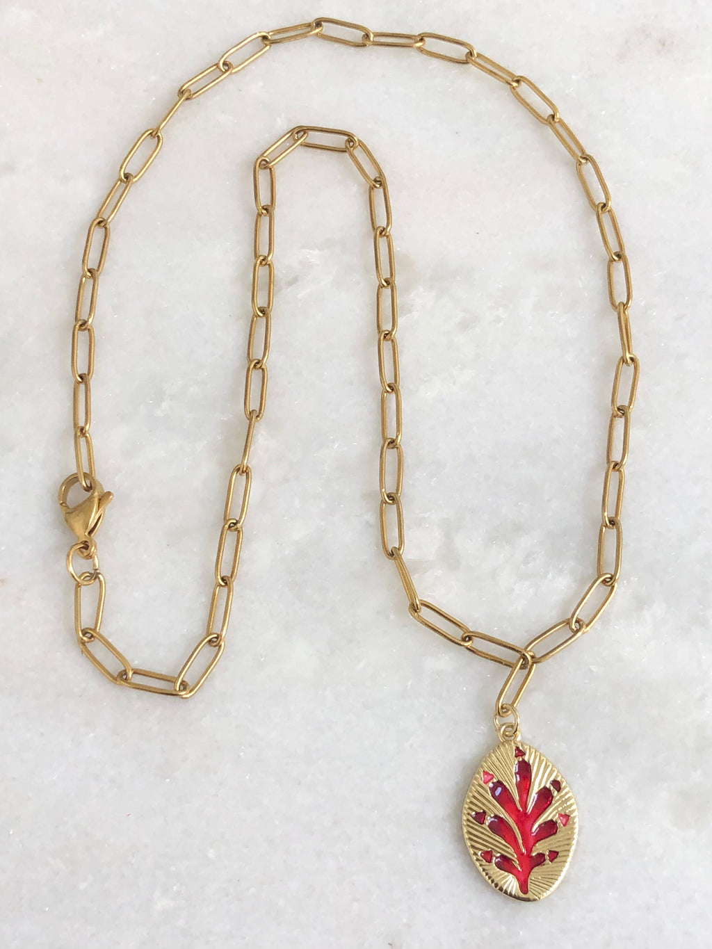 "Necklace Red Coral"