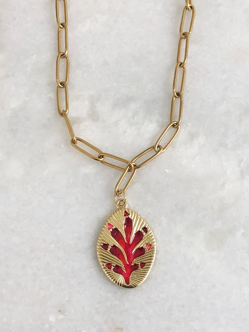 "Necklace Red Coral"