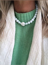 "Necklace white ceramic heart"