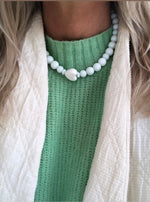 "Necklace white ceramic heart"