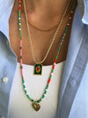 "Thread Necklace Amulet Green"