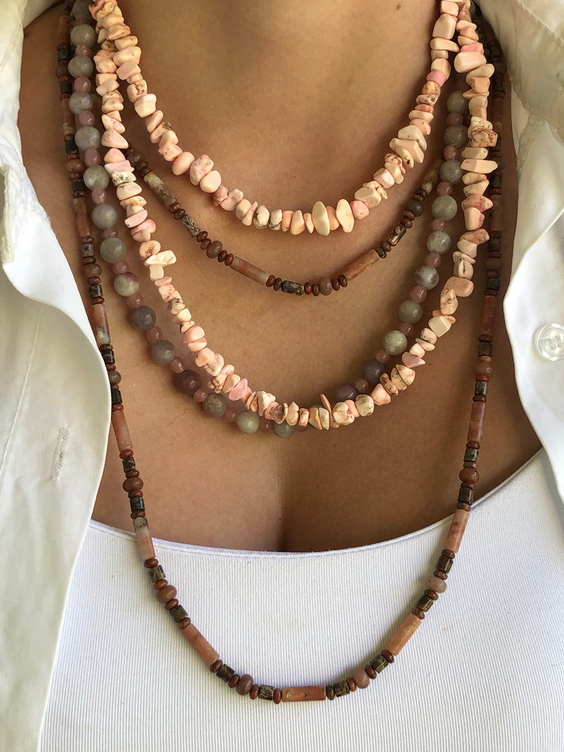 "Necklace Natural Vintage Pink"