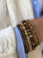 "Bracelet Natural Stone Marble Black-Grey"