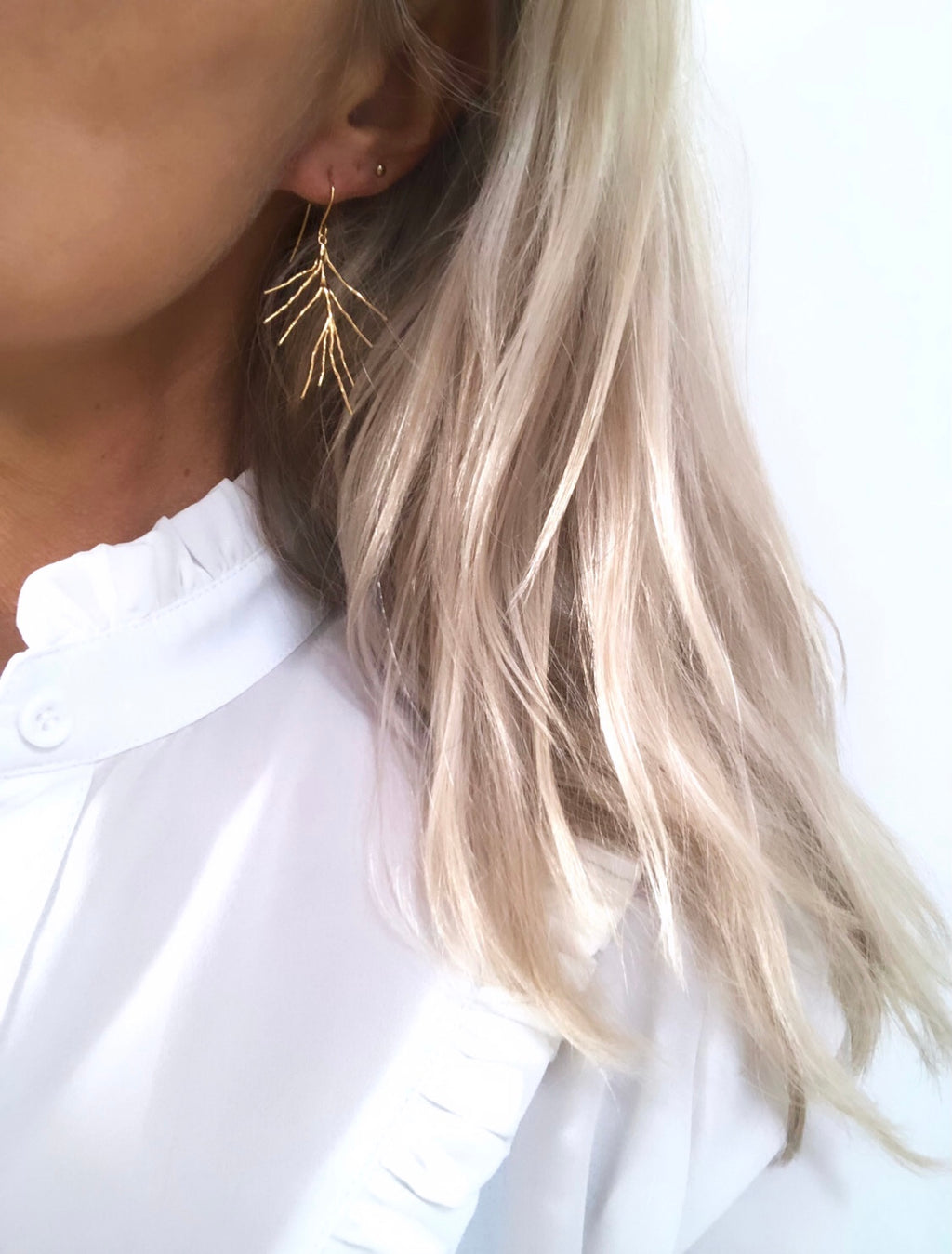 earrings goldplated branch oorbellen sieraden jewelry goud