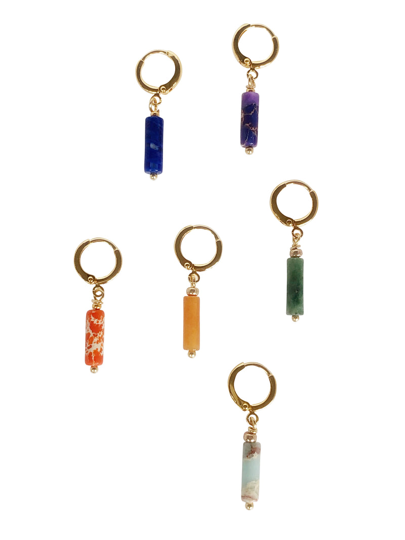 "Earring Colourful Stone" (Sold per Piece)