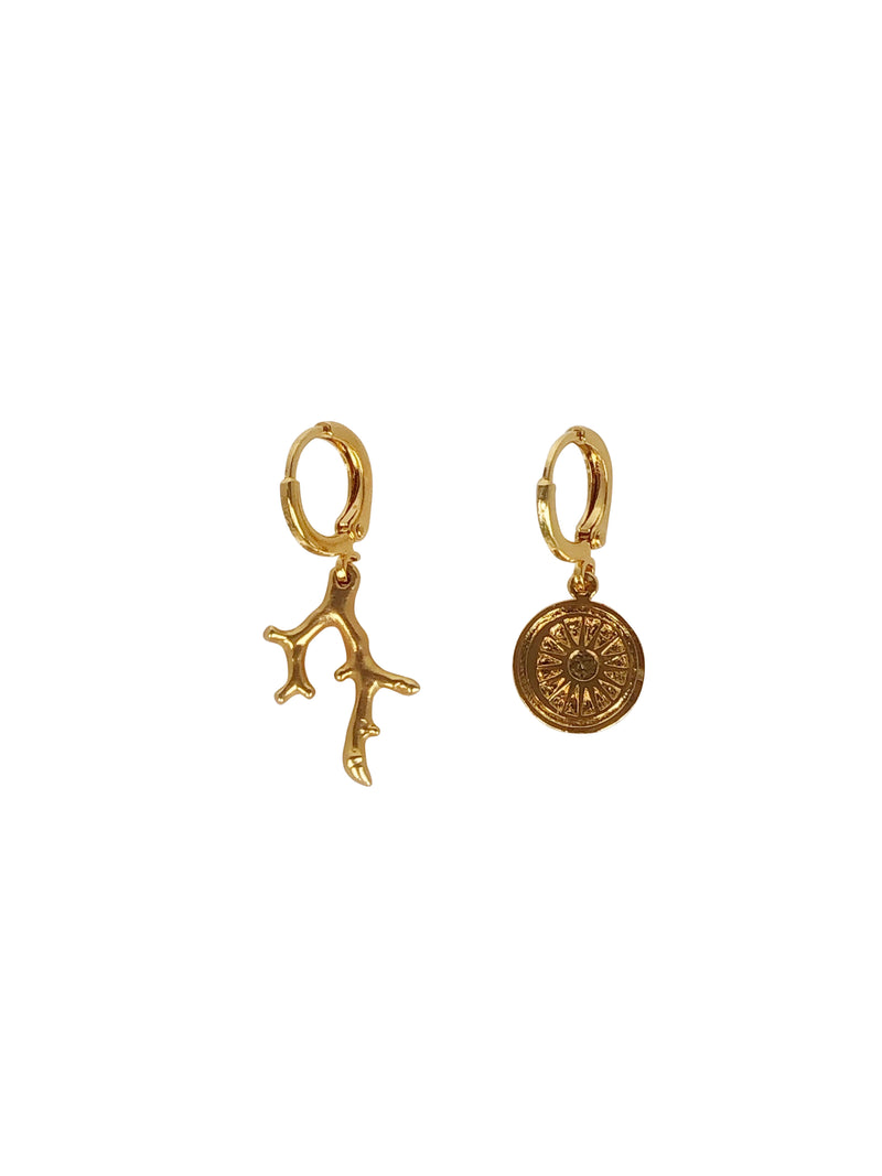 "Earrings Golden Couple" (also available as Single Piece)