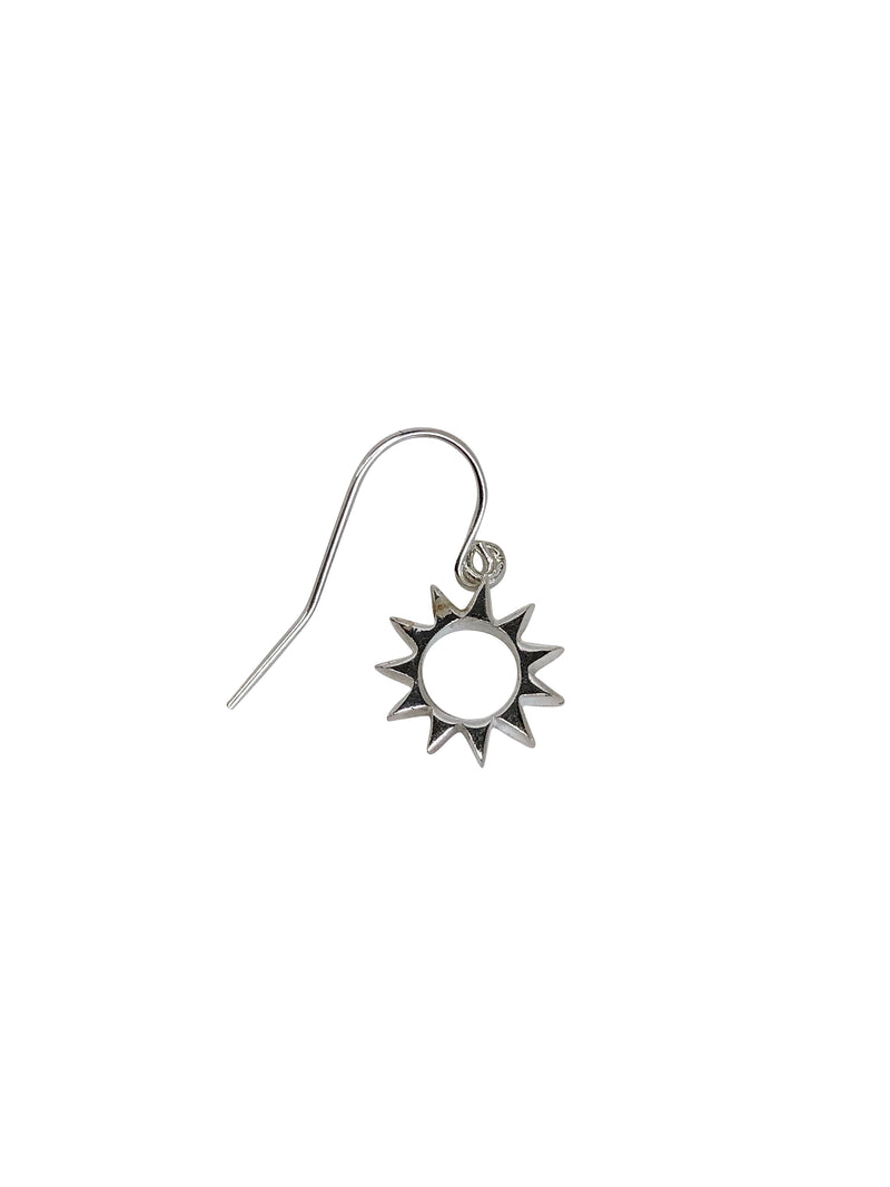 earrings, oorbellen, zilver, silver, single piece, losse oorbel, zon, sun