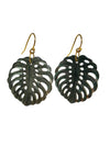 earrings gold-filled oorbellen schelp monstera leaf pearl parel 