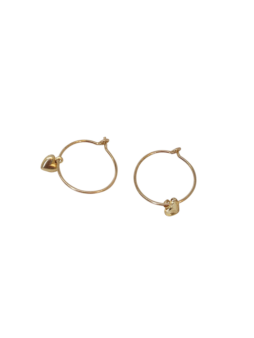 single piece earrings gold-filled heart hartje hoop oorringetje jewelry sieraden